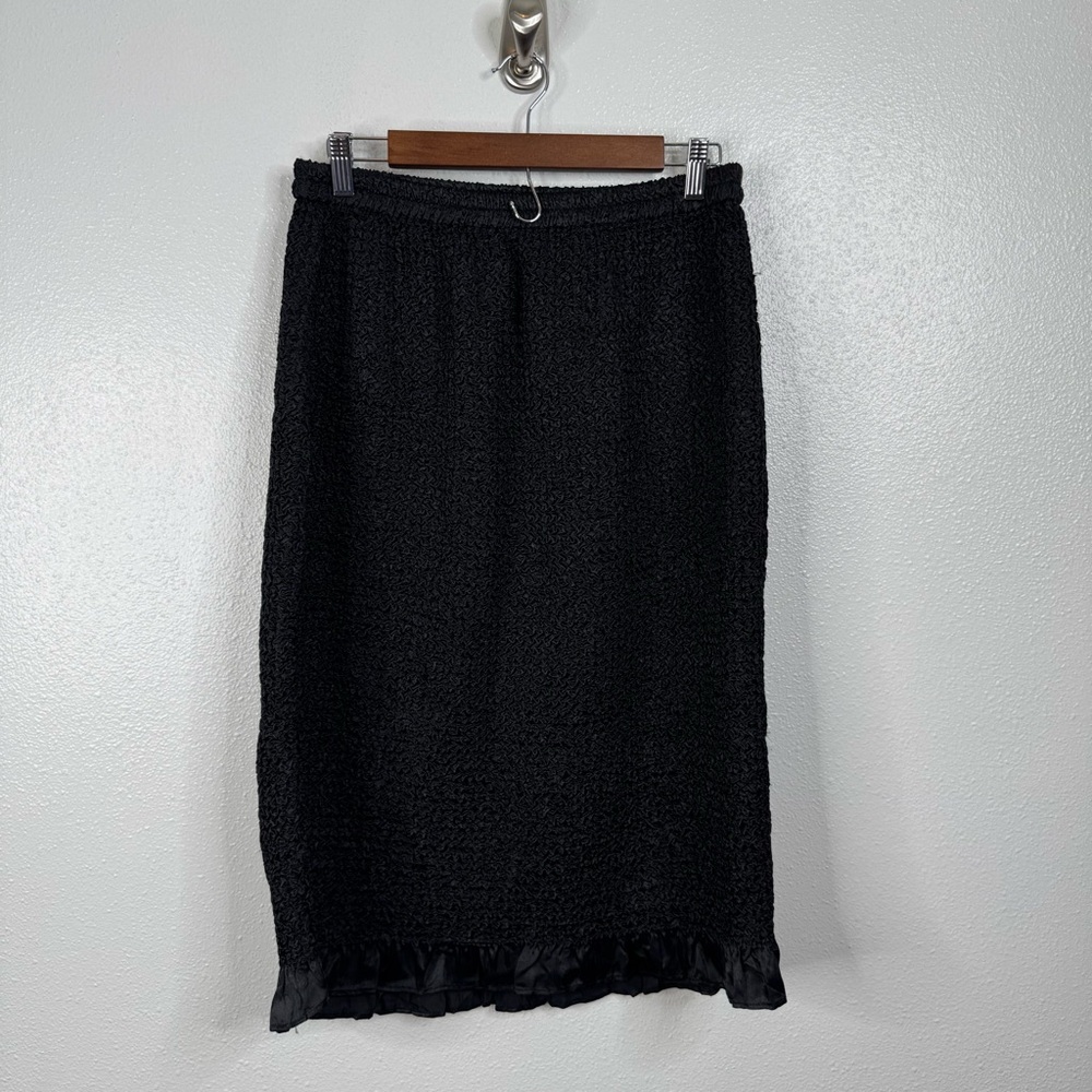 Donna‎ Toran Black Stretchy Midi Skirt Size Medium